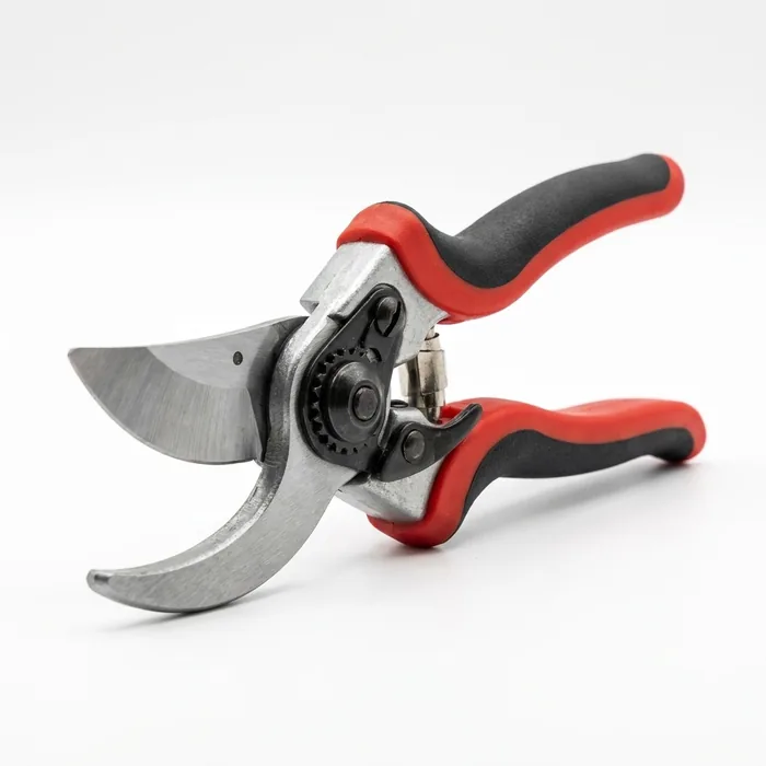 Bypass pruning shears, red grips, replaceable blade